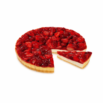 Jahodový cheesecake - předkrájený na 12 porcí